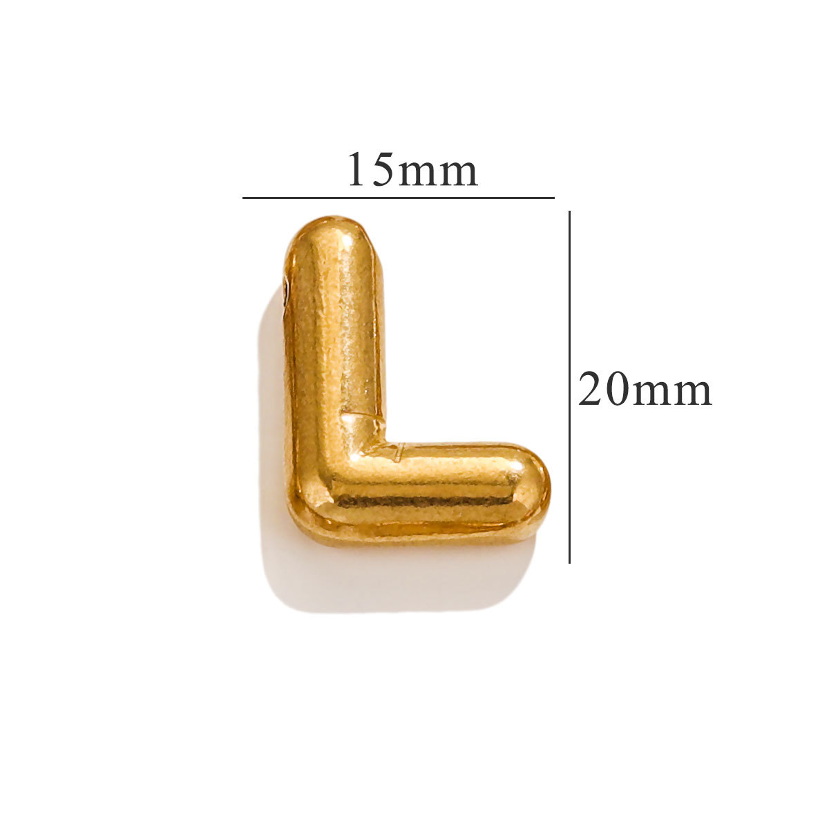 Gold color / 1 Piece Classic Simple Style Letter L Shape Stainless Steel  Gold Color Women's Pendant Picture12